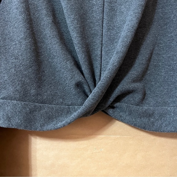 Nap Loungewear | Mock Neck Crop Top Twist Pullover Sweatshirt Dark Grey Size L - Picture 7 of 13